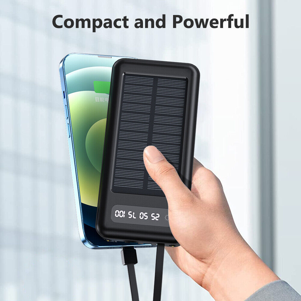 Solar Power Bank with 10000mAh Capacity and Fast Charger
