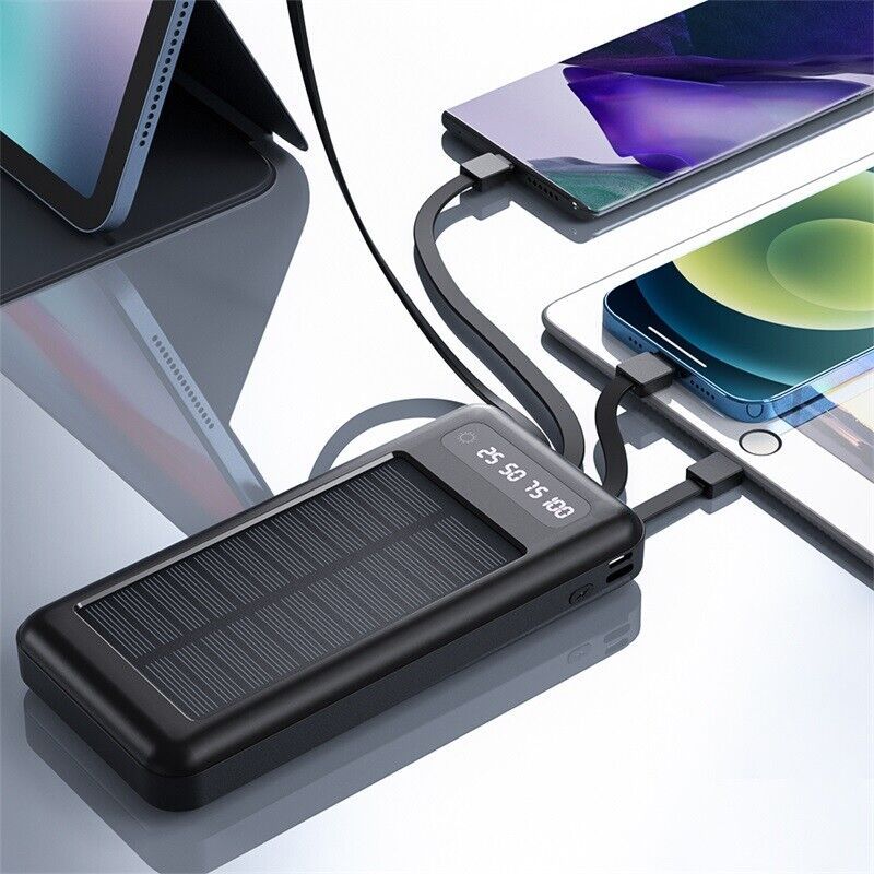 Solar Power Bank with 10000mAh Capacity and Fast Charger