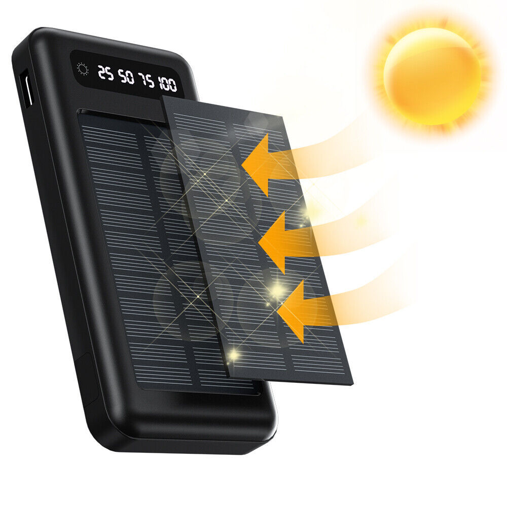 Solar Power Bank with 10000mAh Capacity and Fast Charger