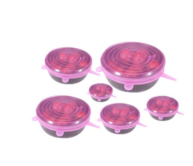 Silicone Food Covers - 6 Piece Set for Kitchen Storage