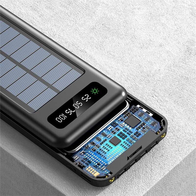 Solar Power Bank with 10000mAh Capacity and Fast Charger