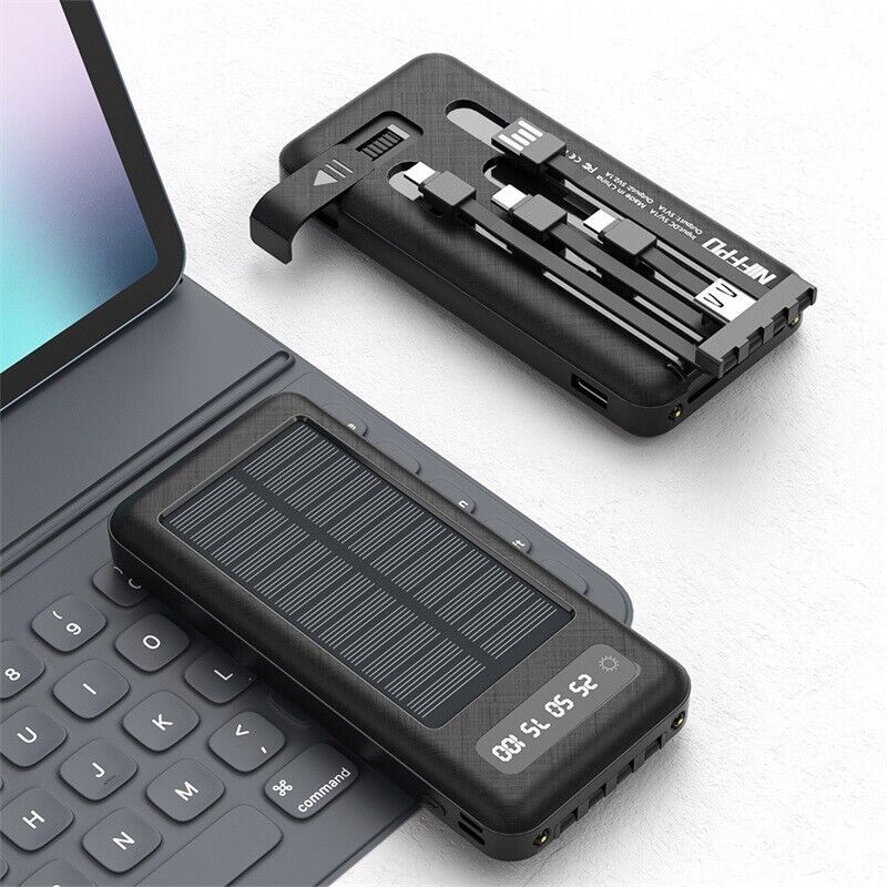 Solar Power Bank with 10000mAh Capacity and Fast Charger