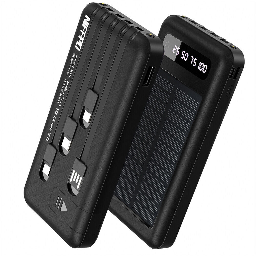 Solar Power Bank with 10000mAh Capacity and Fast Charger