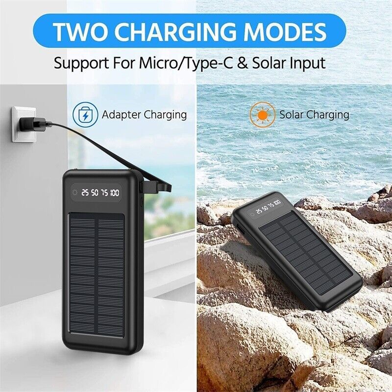 Solar Power Bank with 10000mAh Capacity and Fast Charger
