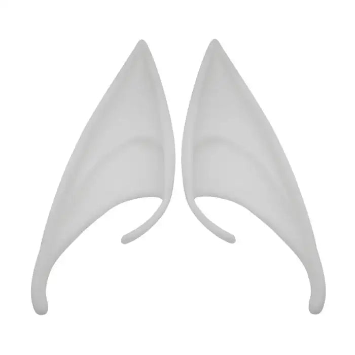 Elf Ears white latex cosplay accessories with curved design for fantasy or theatrical use
