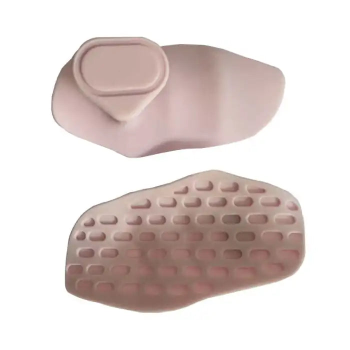 Grip Strengthener in soft pink color showing pair of palm and finger support grips.