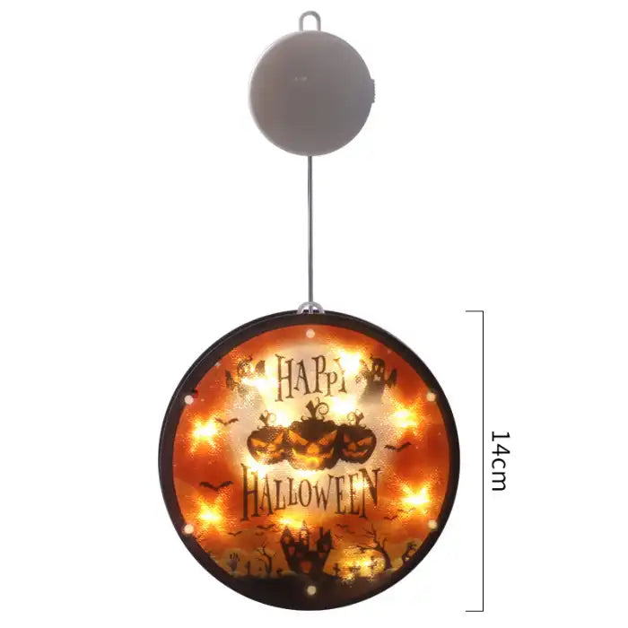 Halloween Lanterns with jack-o’-lanterns, ghosts, and haunted landscape glowing in festive orange light.