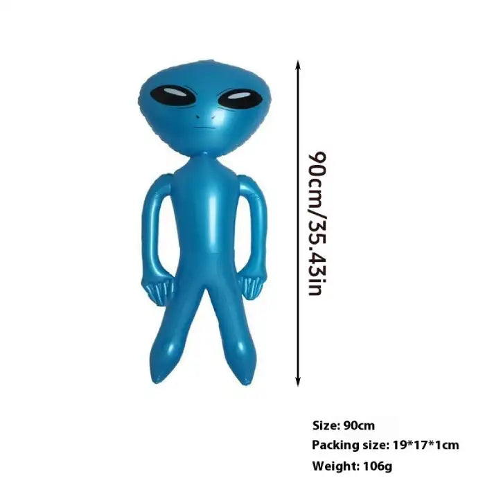 Halloween yard inflatables blue alien balloon figure with 90cm height for spooky sci-fi decorations.