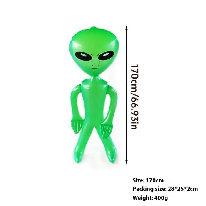 Halloween yard inflatables tall green alien balloon standing 170cm for backyard Halloween fun.