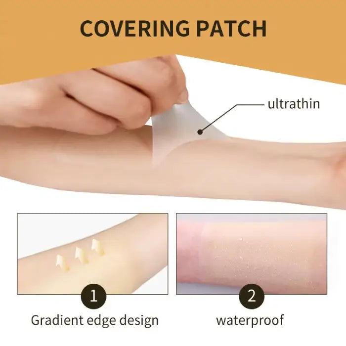 Medical grade scar covering features highlighting ultrathin gradient edge design and waterproof technology