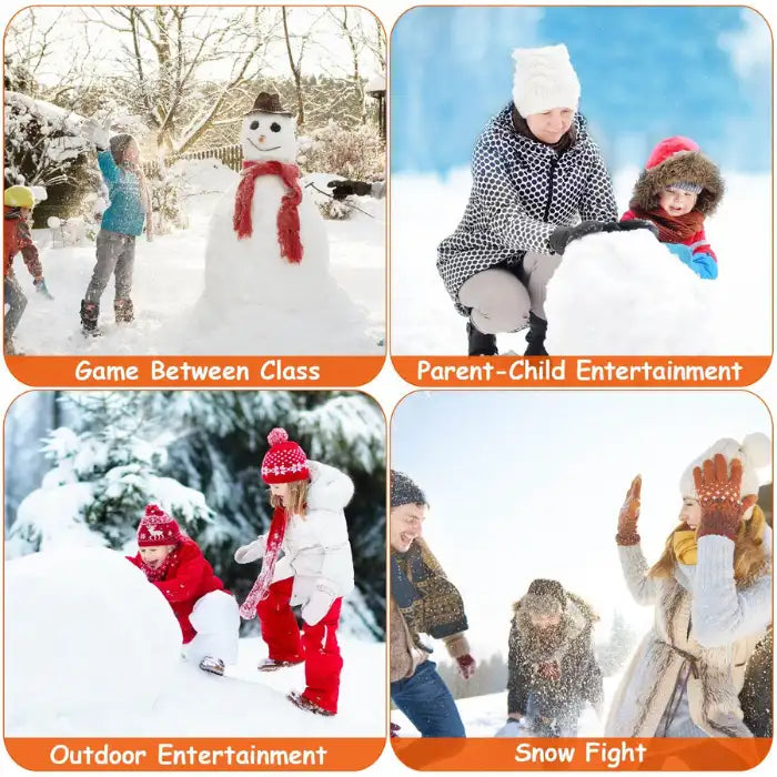 Snowball makers used for snow fights, outdoor play, and family games in winter by kids and parents