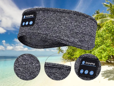 Chill beats head bandana showing console, material and controls on a beach background