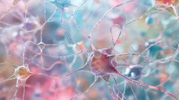 Artistic depiction of neural connections, highlighting the cognitive benefits of omega-3 fish oil.