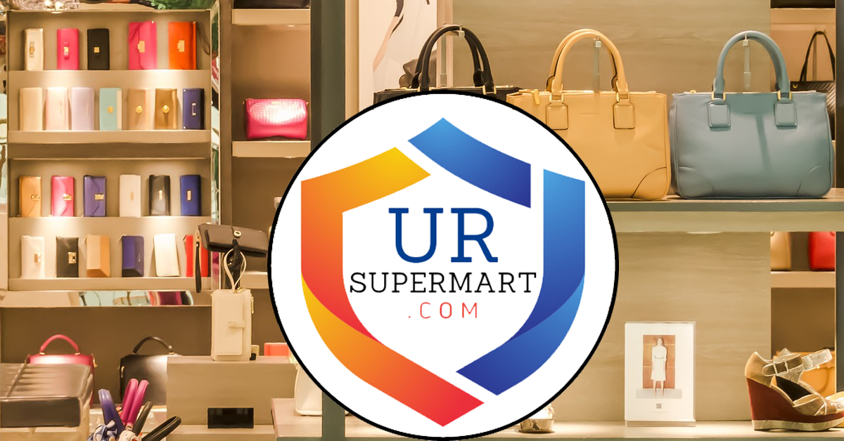 ursupermart logo in store front showing purses and handbags