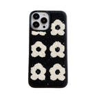 iPhone Case: 3D Daisy Design Black Floral Case