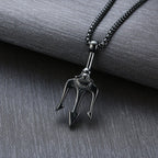 Trident Pendant Necklace - Durable Steel Style for Men