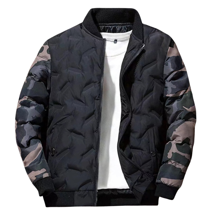Quilted Bomber Jacket Men's Warm & Unique Camo Style - UrSuperMart