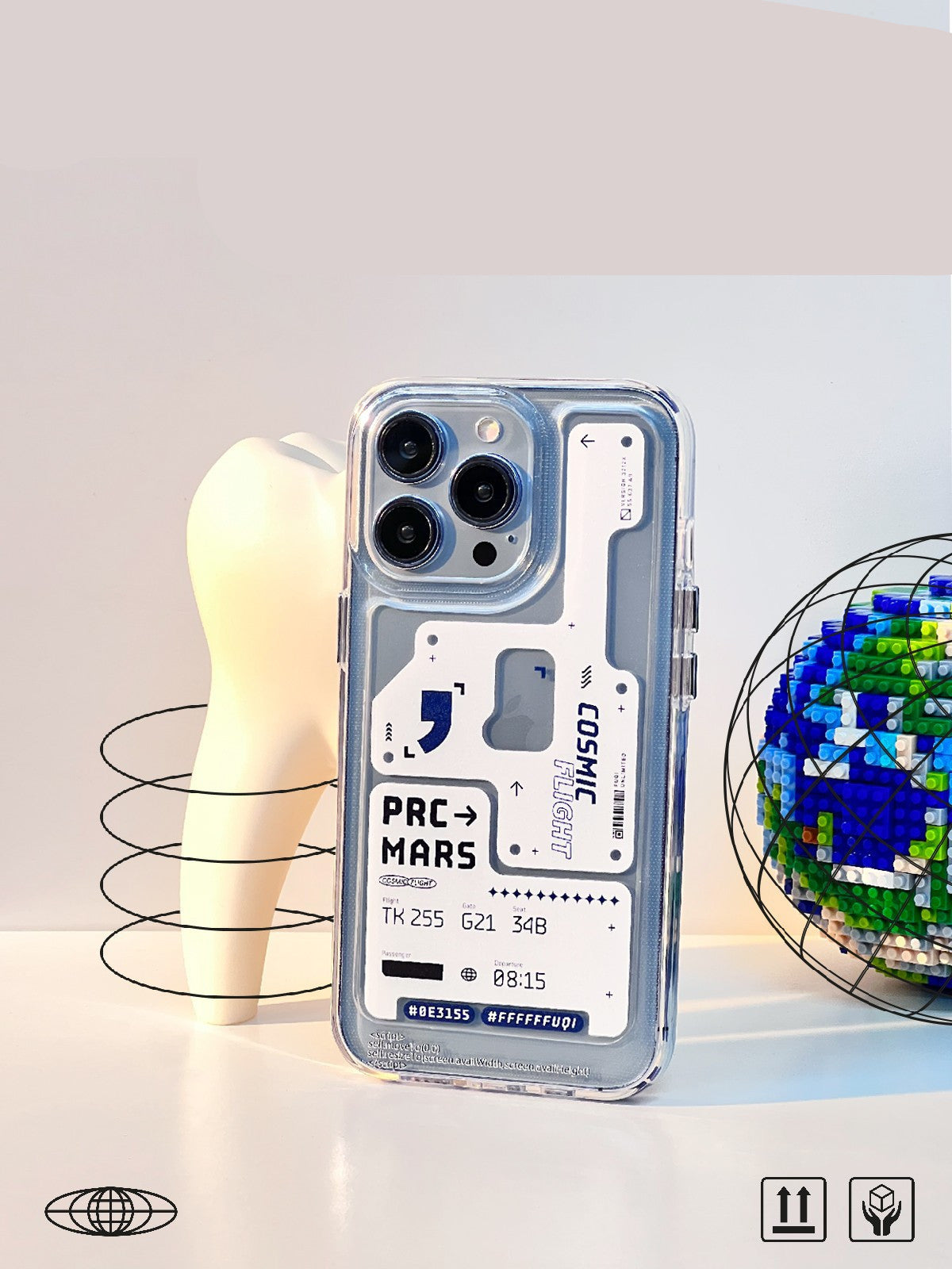 iPhone Case with Mars Mission Space Theme Design