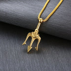 Trident Pendant Necklace - Durable Steel Style for Men