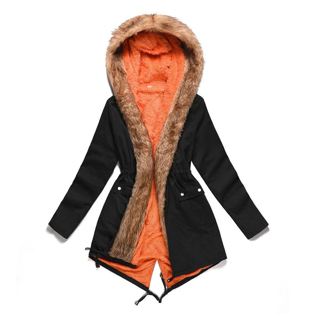 Lamb wool liner quilted jacket and hooded trench coat - UrSuperMart