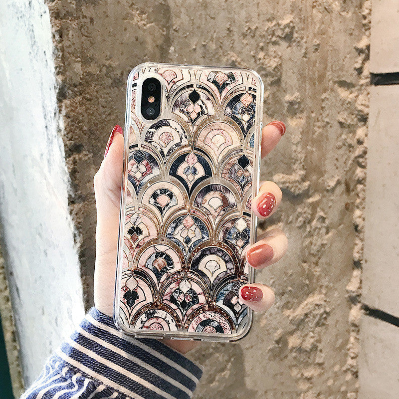 Marble Phone Case with Art Deco Design