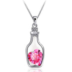Heart Crystal Bottle Necklace Set - Trendy & Unique Gift