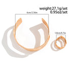 Gold Hammered Bangle Set for Women - Unique Style