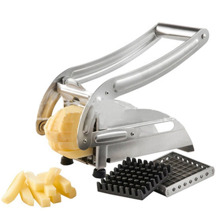 Stainless steel french fry cutter for quick homemade fries.