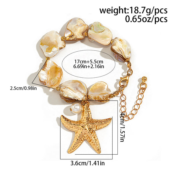 Beach Jewelry Set: Seashell & Starfish Gold Set - UrSuperMart