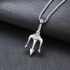 Trident Pendant Necklace - Durable Steel Style for Men