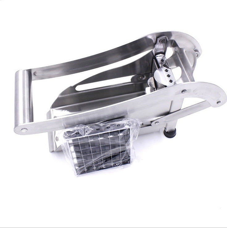 Stainless steel french fry cutter for quick homemade fries.