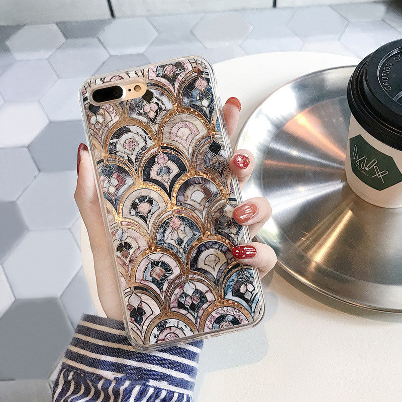 Marble Phone Case with Art Deco Design