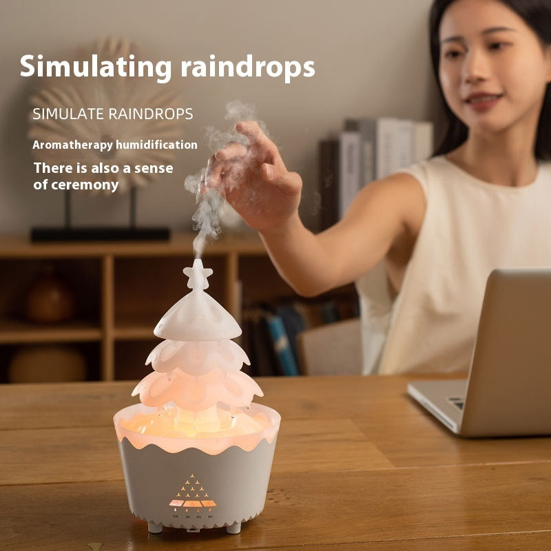 Christmas tree diffuser humidifier for relaxing home ambiance.