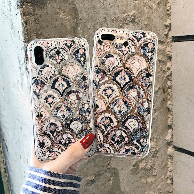 Marble Phone Case with Art Deco Design