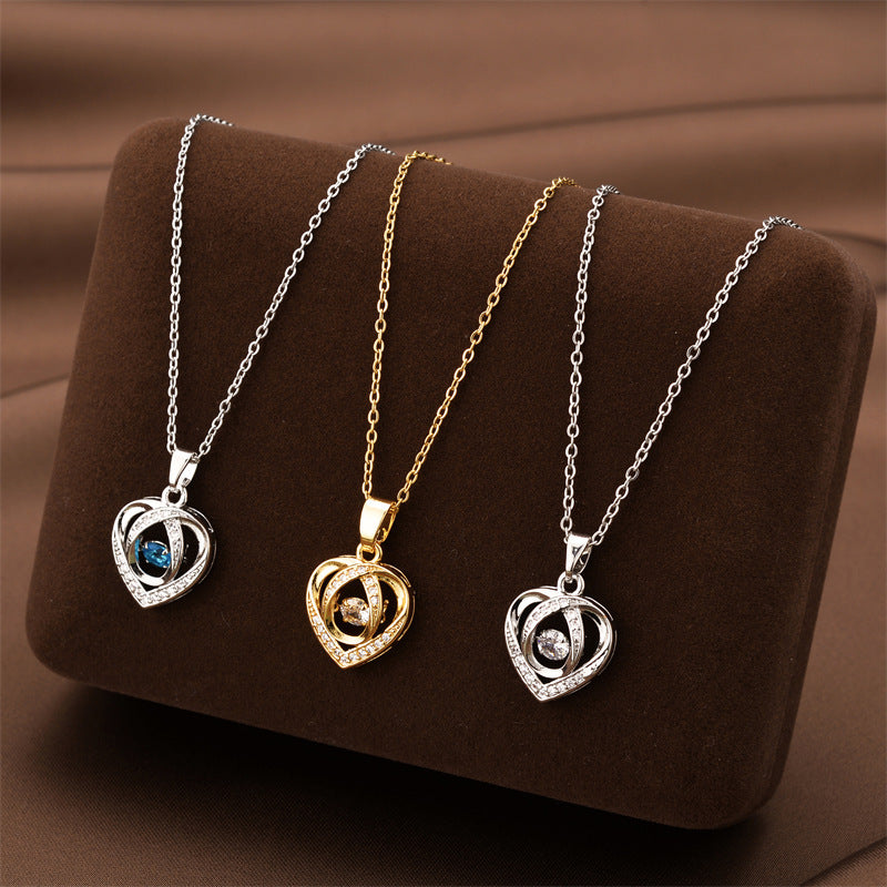 Dancing Love Heart Pendant Necklace for Holiday Gifts - UrSuperMart
