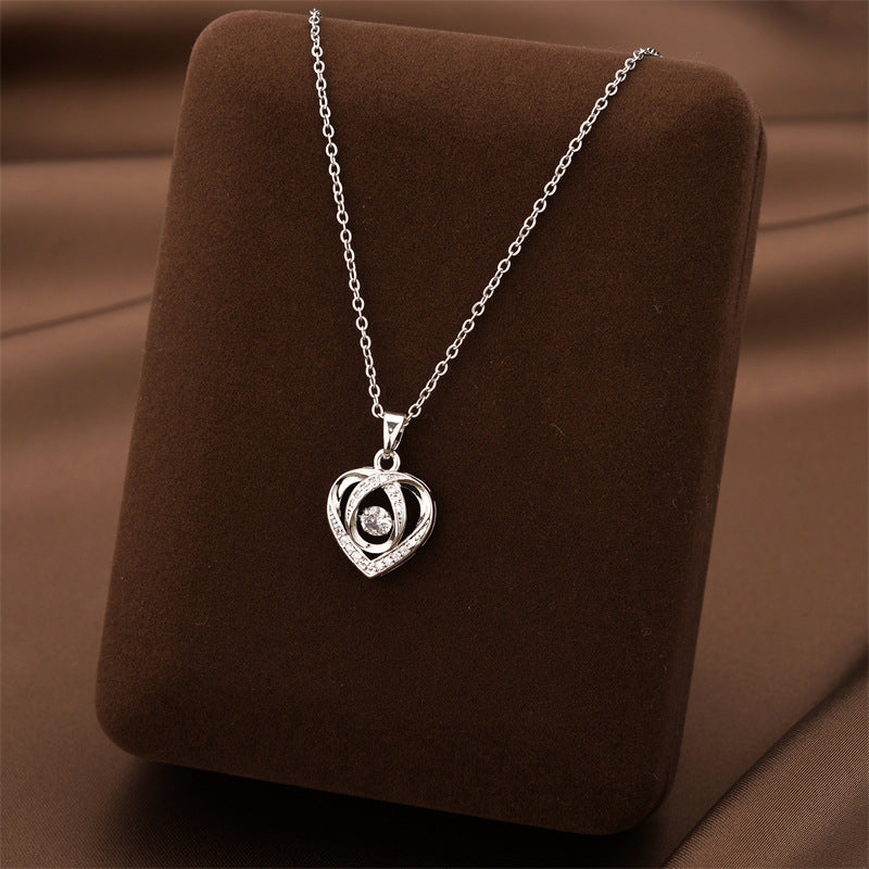 Dancing Love Heart Pendant Necklace for Holiday Gifts - UrSuperMart