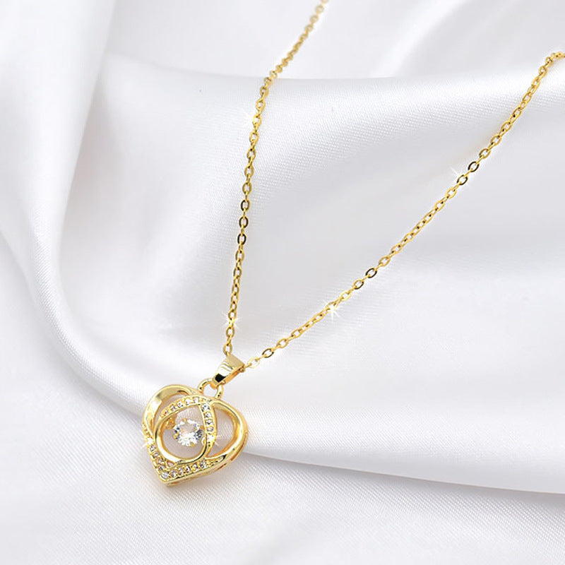 Dancing Love Heart Pendant Necklace for Holiday Gifts - UrSuperMart