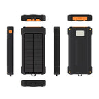 Portable Solar Power Bank with LED Flashlight for Camping & Hiking