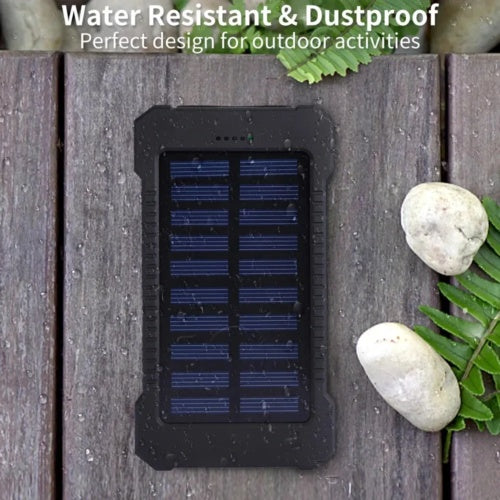 Portable Solar Power Bank with LED Flashlight for Camping & Hiking