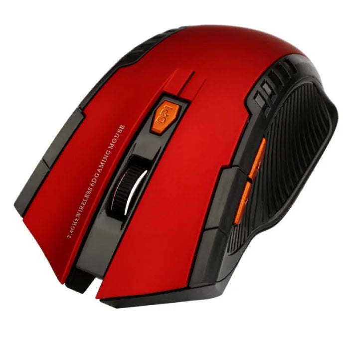 red 2.4g wireless mouse with red buttons