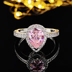Pink Cubic Zirconia Ring - Square Cut Sparkle