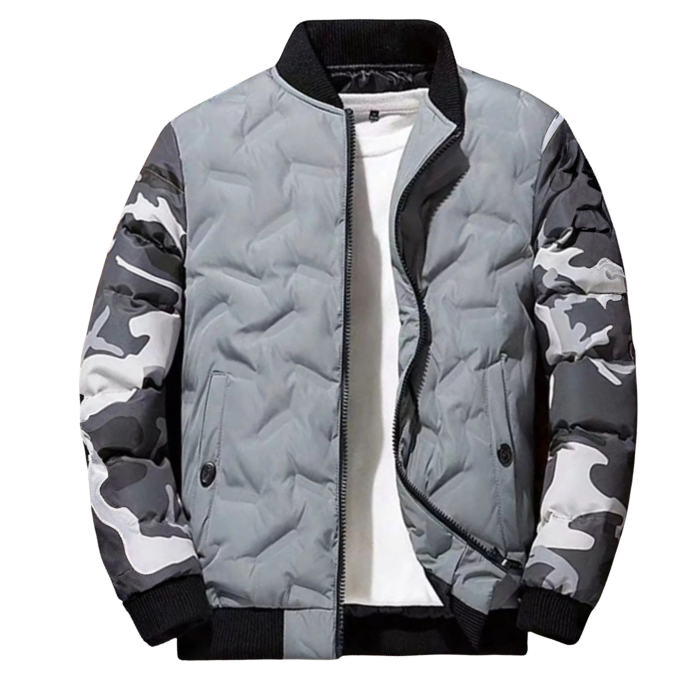 Quilted Bomber Jacket Men's Warm & Unique Camo Style - UrSuperMart