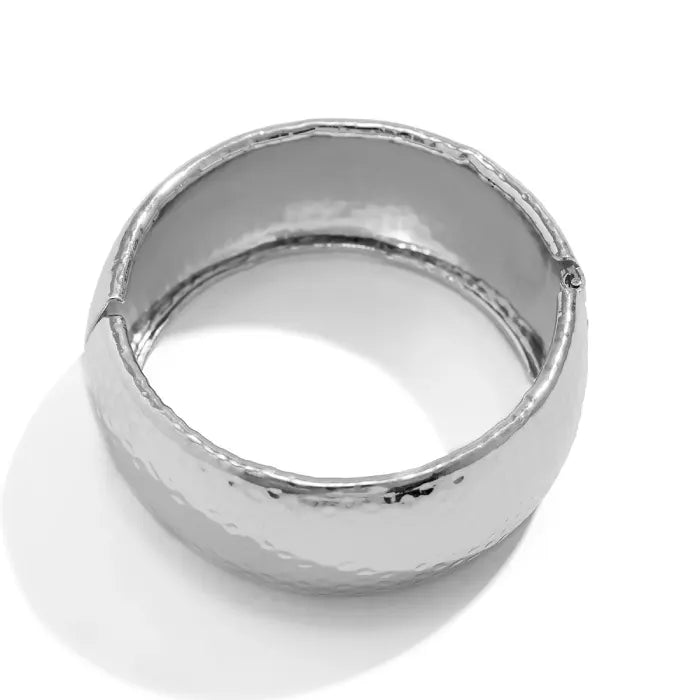 Silver ring on a white background