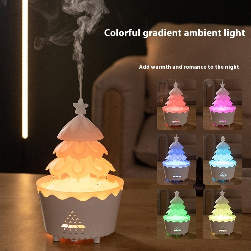 Christmas tree diffuser humidifier for relaxing home ambiance.