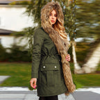 Lamb wool liner quilted jacket and hooded trench coat - UrSuperMart
