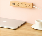 Wall Mounted Power Strip with USB & Organizer Holders