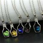 Heart Crystal Bottle Necklace Set - Trendy & Unique Gift