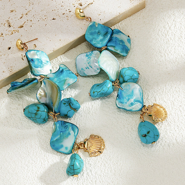 Beach Jewelry Set: Seashell & Starfish Gold Set - UrSuperMart