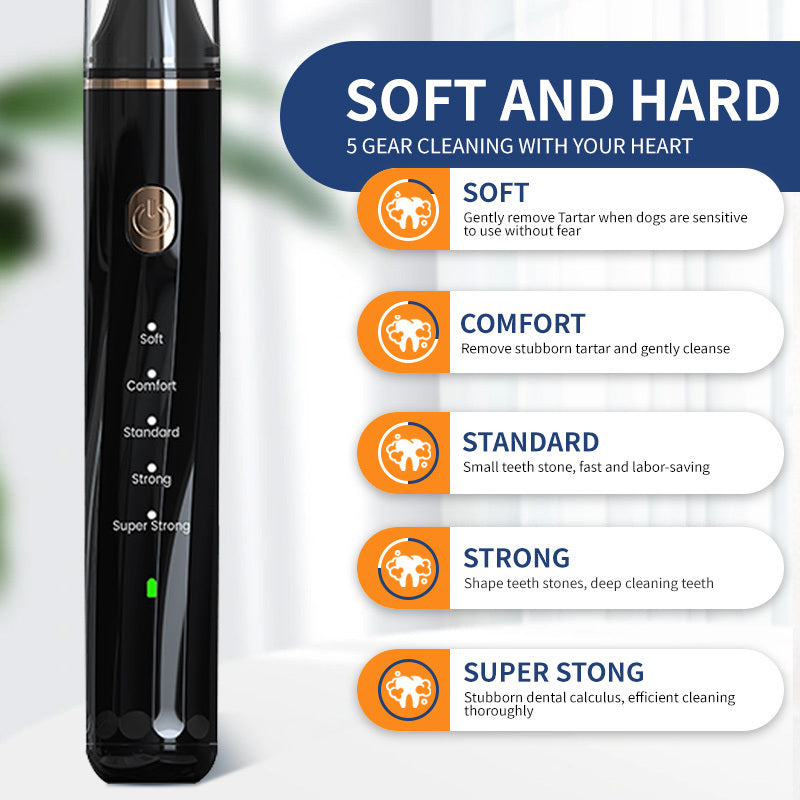 Pet teeth cleaner for easy at-home plaque and tartar removal.