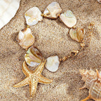 Beach Jewelry Set: Seashell & Starfish Gold Set